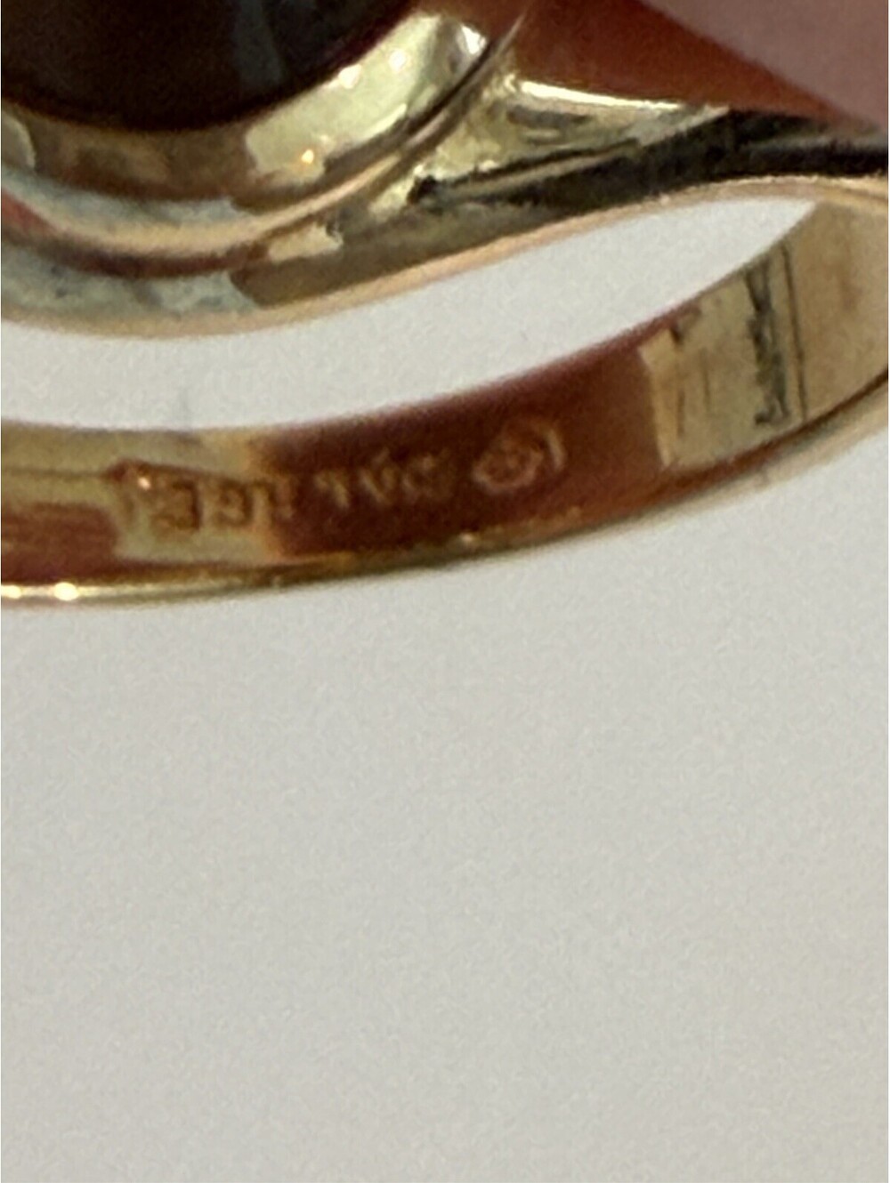 Vintage Mid Century HGE Gold Tiger's Eye Signet Ring Oval Bezel Open Back Sz 9 - Picture 8 of 9